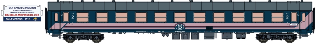 LS Models LS42078 - H0 - Liegewagen 2. Kl. Ski Express, SNCB, Ep. VI